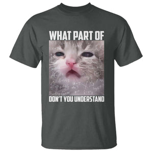 Funny Math Cat Lover T Shirt What Part Of Do Not You Understand TS14 Dark Heather Print Your Wear