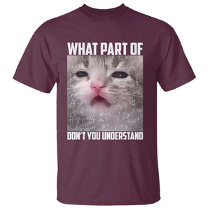 Funny Math Cat Lover T Shirt What Part Of Do Not You Understand TS14 Maroon Print Your Wear