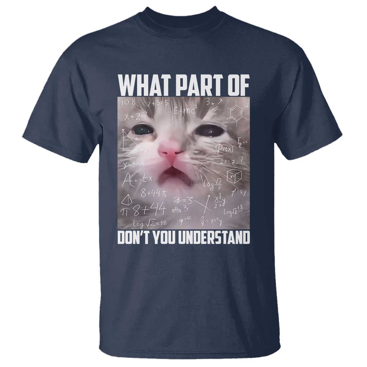 Funny Math Cat Lover T Shirt What Part Of Do Not You Understand TS14 Navy Print Your Wear