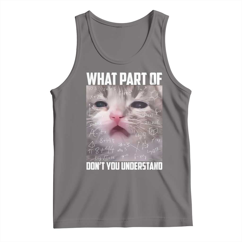 Funny Math Cat Lover Tank Top What Part Of Do Not You Understand TS14 Deep Heather Print Your Wear