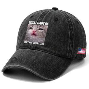 Funny Math Cat Lover Washed Cotton Baseball Cap What Part Of Do Not You Understand TS14 Print Your Wear