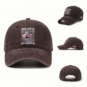Funny Math Cat Lover Washed Cotton Baseball Cap What Part Of Do Not You Understand TS14 Washed Cap Universal Fit Dark Brown Print Your Wear
