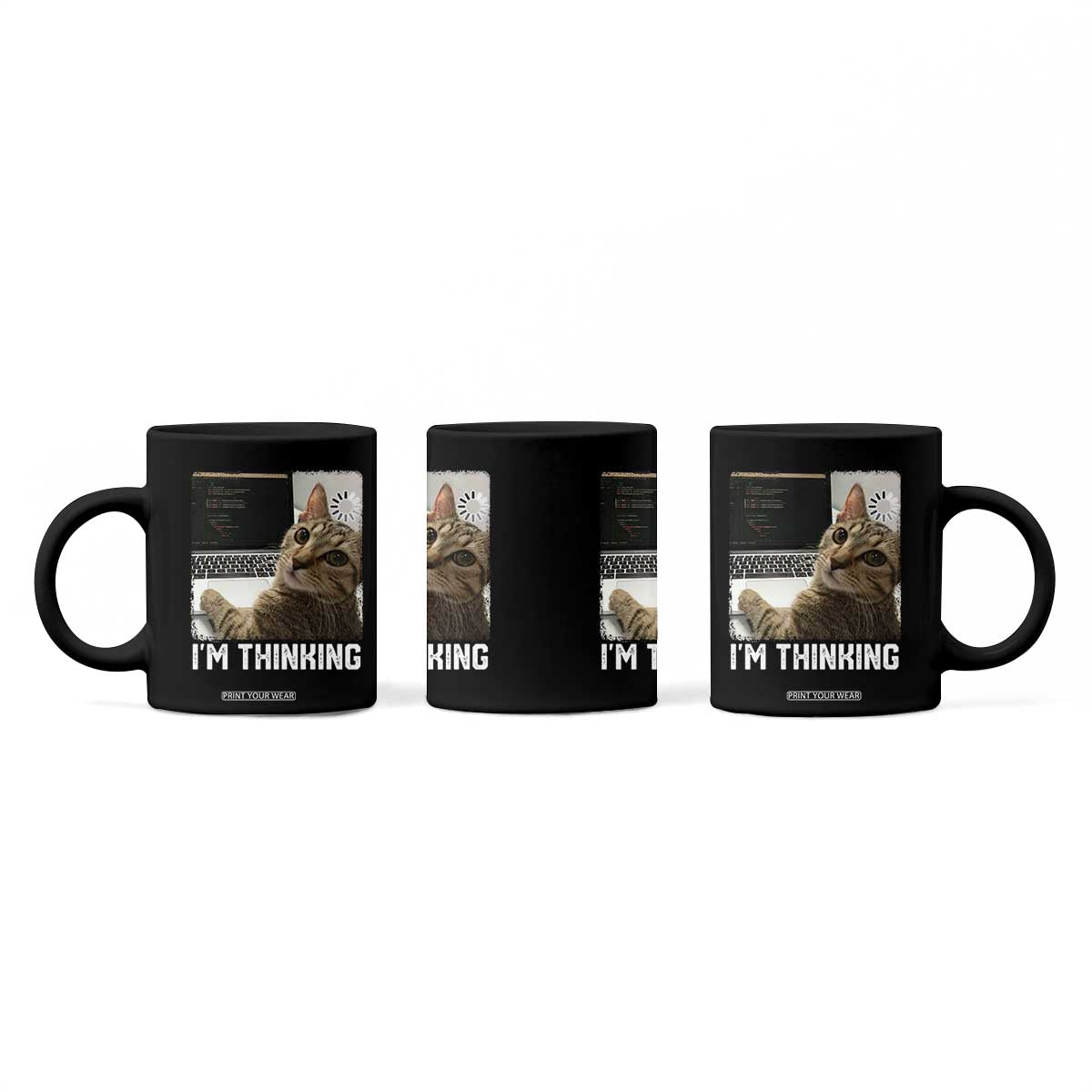 Tech Support Cat Coffee Mug I'm Thinking Funny Computer Engineer Coding Kitty TS14 Print Your Wear