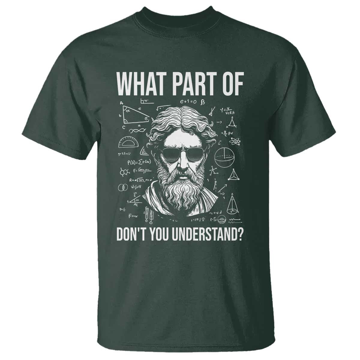 Funny Math Teacher T Shirt What Part Of Do Not You Understand TS14 Dark Forest Green Print Your Wear