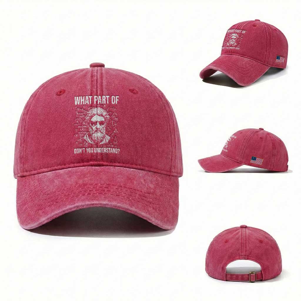 Funny Math Teacher Washed Cotton Baseball Cap What Part Of Do Not You Understand TS14 Washed Cap Universal Fit Red Print Your Wear