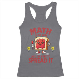 Funny School Math Teacher Racerback Tank Top Math Is My Jam And I Am Here To Spread It TS14 Charcoal Print Your Wear