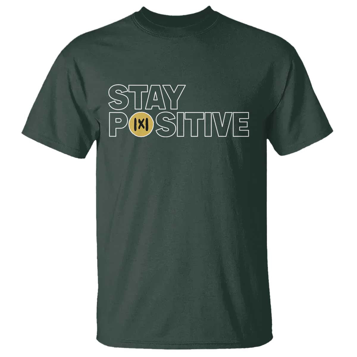 Funny Math T Shirt Absolute Value Stay Positive TS14 Dark Forest Green Print Your Wear