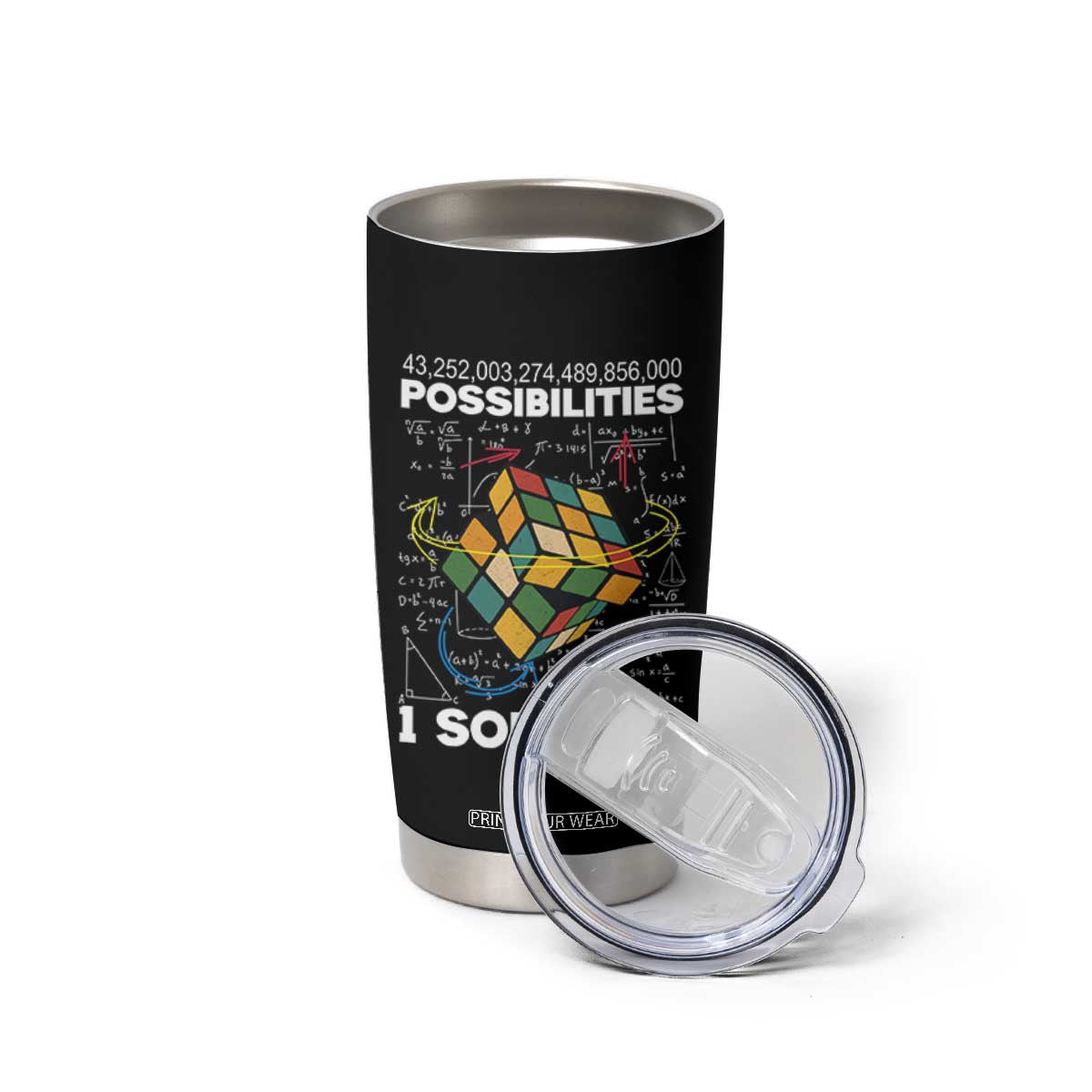 Funny Speed Cubing Tumbler Cup One Solution Math Puzzle Cube TS14 Print Your Wear