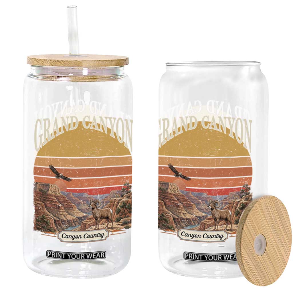 Grand Canyon Arizona 90s Desert Sunset Nostalgia Hiking Glass Can TS14 Print Your Wear