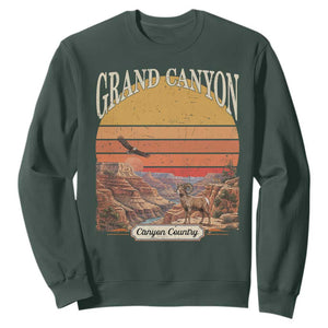 Grand Canyon Arizona 90s Desert Sunset Nostalgia Hiking Sweatshirt TS14 Dark Forest Green Print Your Wear