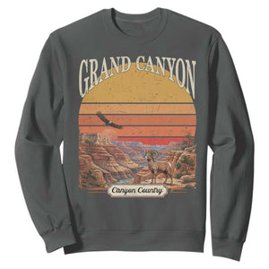 Grand Canyon Arizona 90s Desert Sunset Nostalgia Hiking Sweatshirt TS14 Dark Heather Print Your Wear
