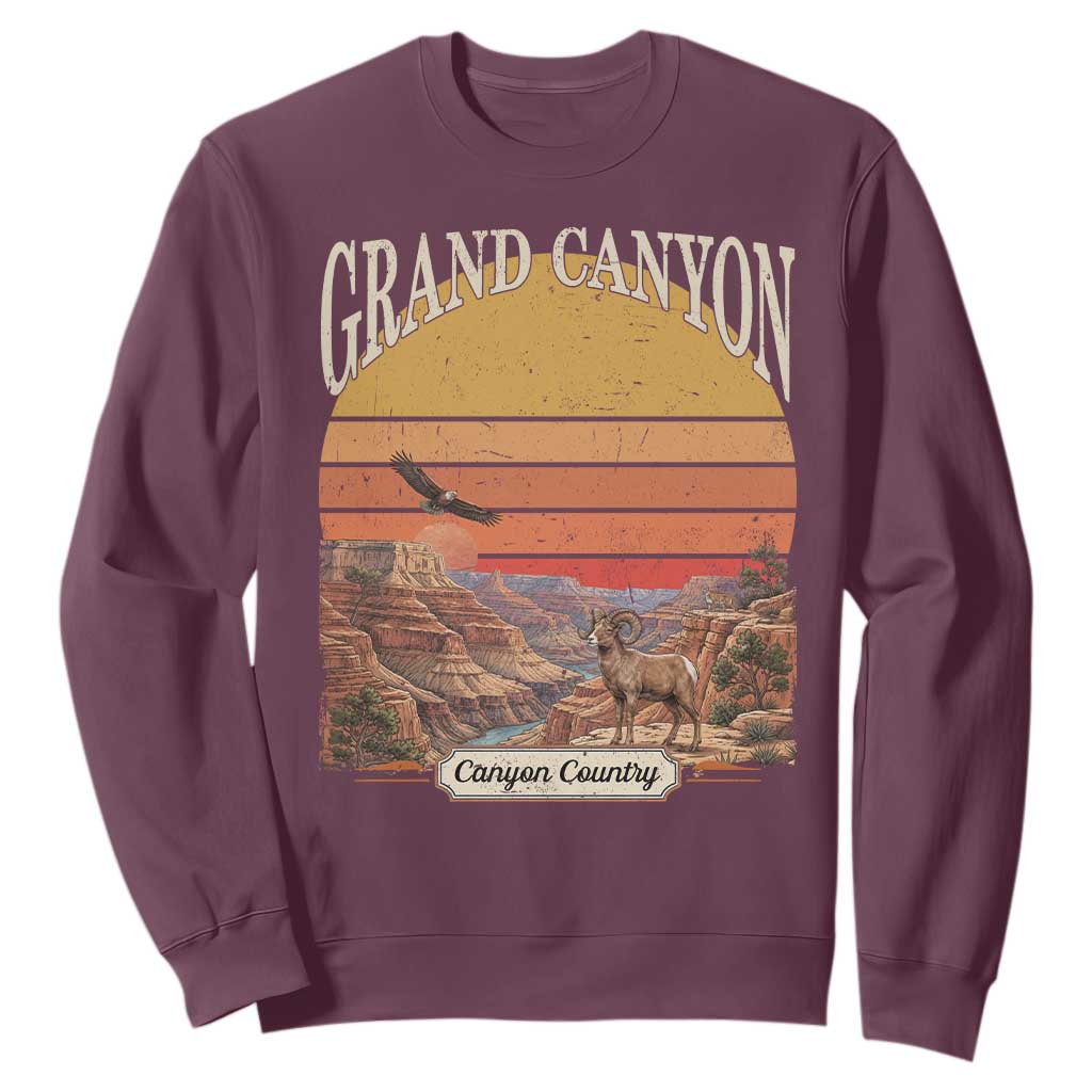 Grand Canyon Arizona 90s Desert Sunset Nostalgia Hiking Sweatshirt TS14 Maroon Print Your Wear