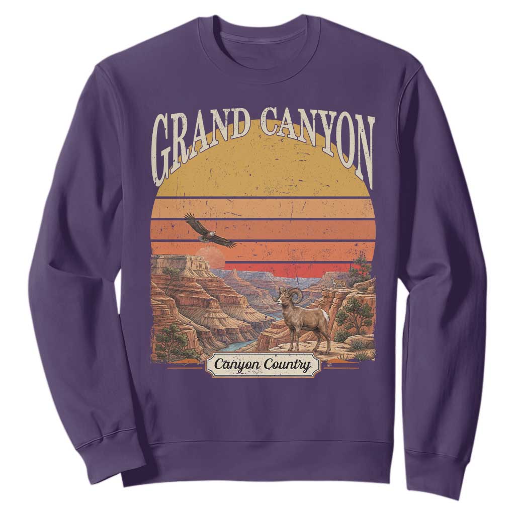 Grand Canyon Arizona 90s Desert Sunset Nostalgia Hiking Sweatshirt TS14 Purple Print Your Wear