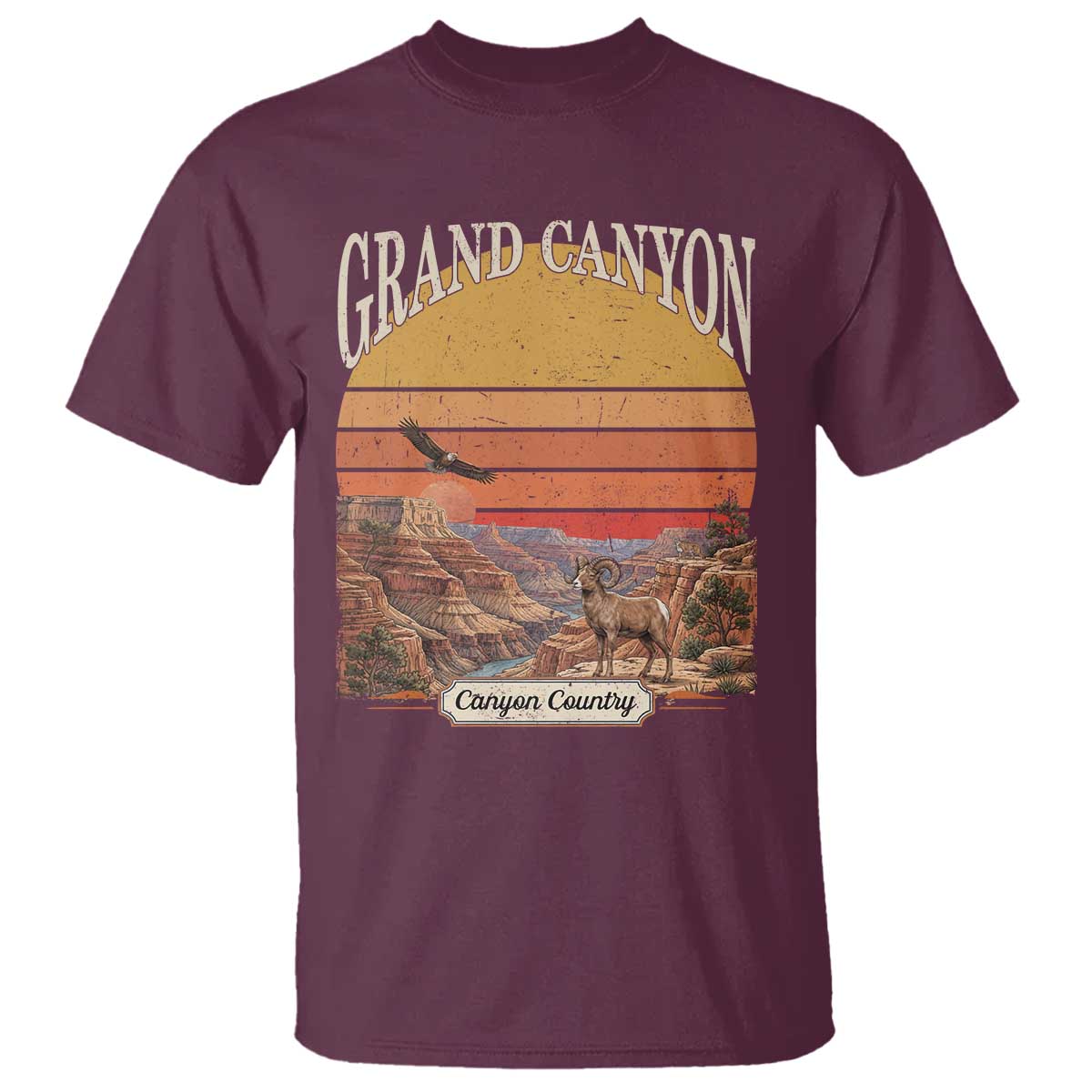 Grand Canyon Arizona 90s Desert Sunset Nostalgia Hiking T Shirt TS14 Maroon Print Your Wear