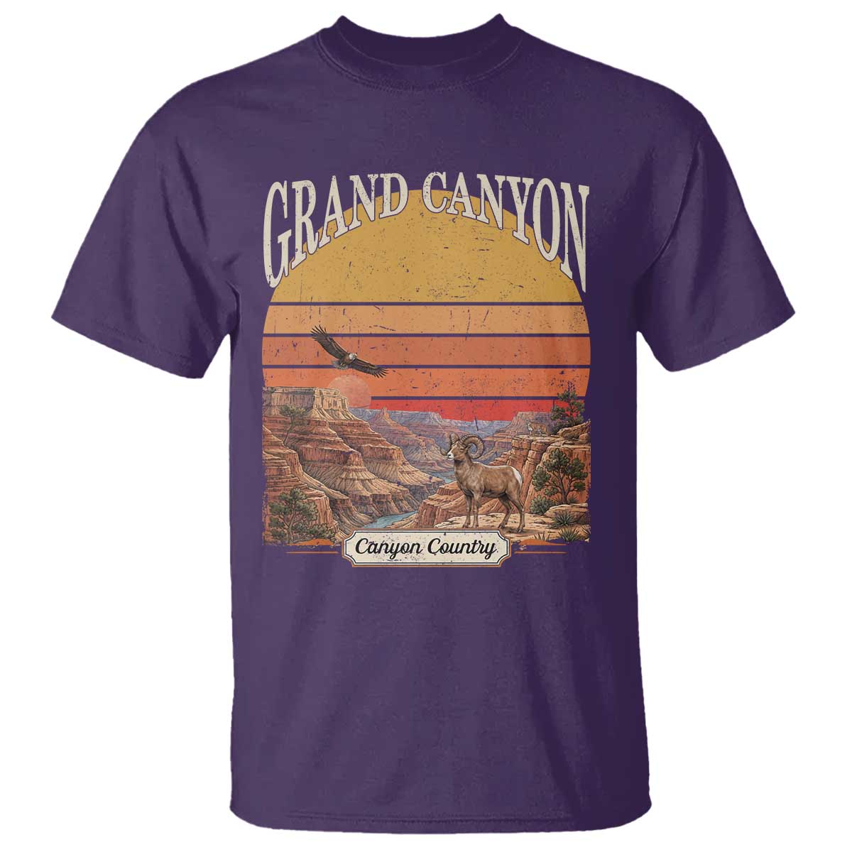 Grand Canyon Arizona 90s Desert Sunset Nostalgia Hiking T Shirt TS14 Purple Print Your Wear