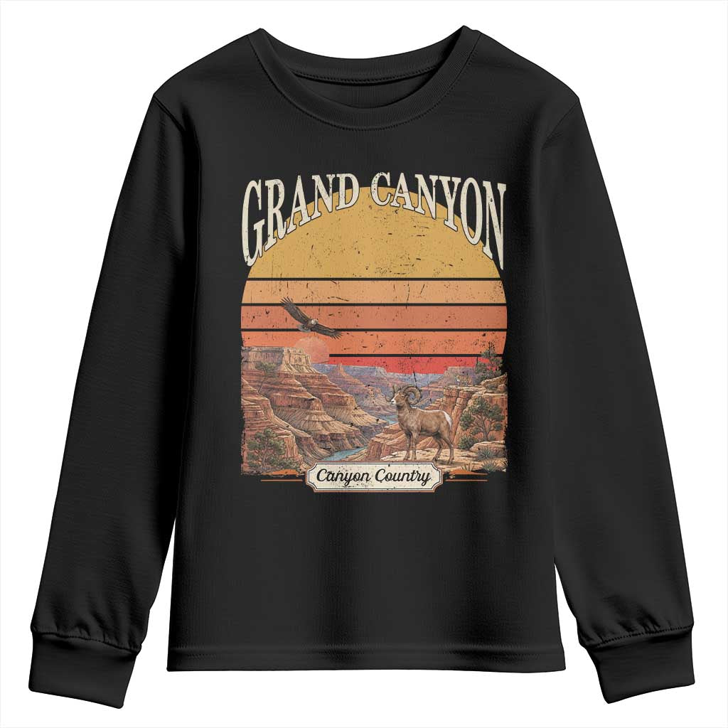 Grand Canyon Arizona 90s Desert Sunset Nostalgia Hiking Youth Sweatshirt TS14 Black Print Your Wear