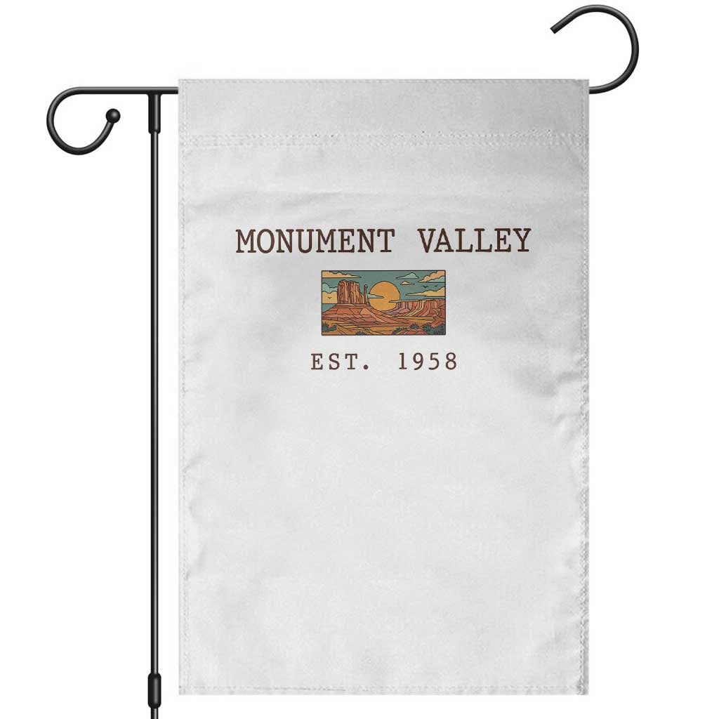 Retro Monument Valley Arizona Sunset Established 1958 Garden Flag Southwest Desert Road Trip Eagle Nature Souvenir TS14 White Print Your Wear
