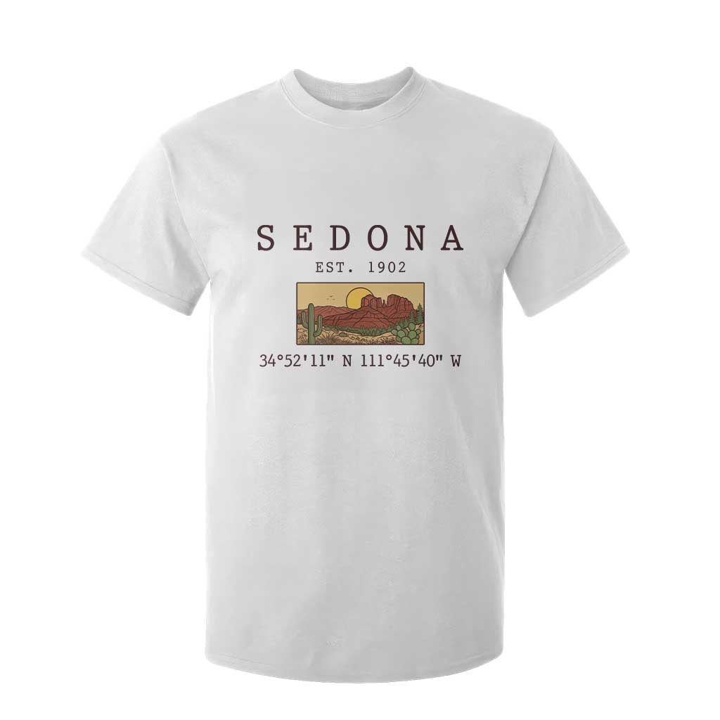 Vintage Sedona Arizona Established 1902 T Shirt For Kid Southwest Desert Cactus Scenic Nature Souvenir TS14 White Print Your Wear
