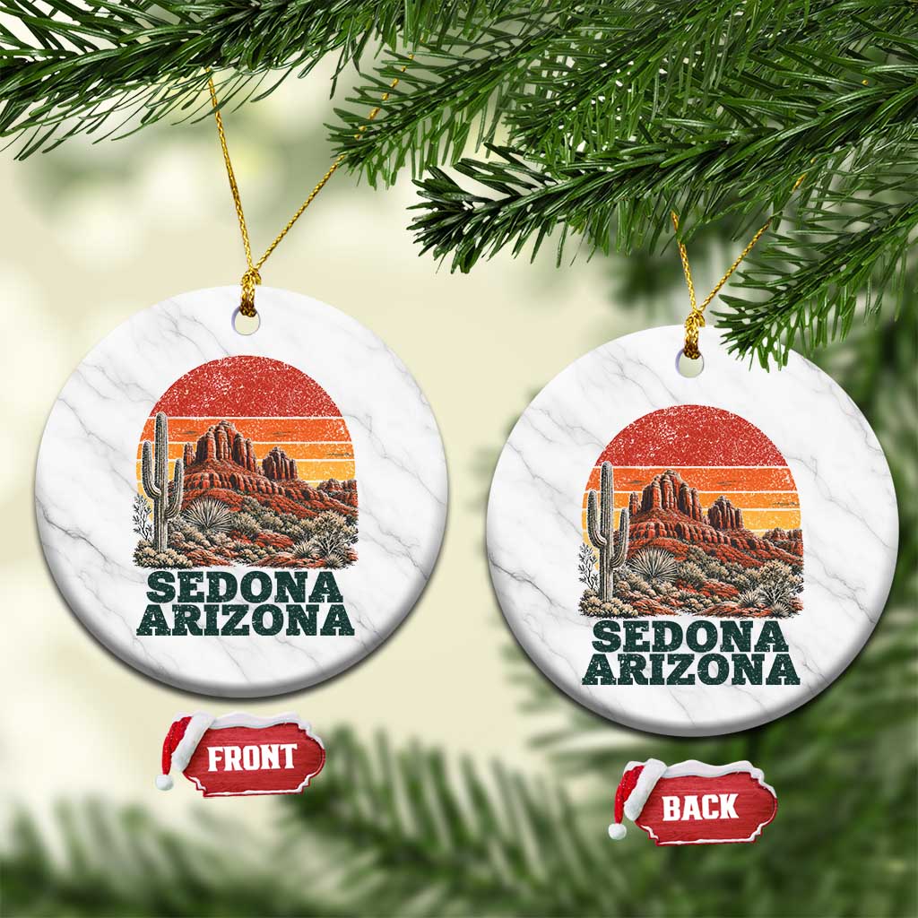 Retro Sedona Arizona Mountain Ceramic Ornament Southwest Hiking Outdoor Nature Souvenir TS14 1pc White Marble Print Your Wear