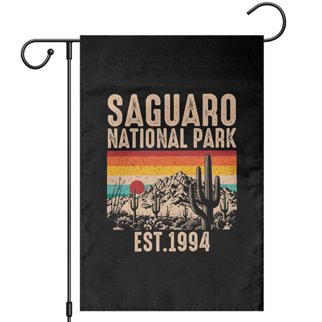 Retro Saguaro National Park Arizona EST 1994 Garden Flag Desert Cactus Sunset Hiking Camping Nature Souvenir TS14 Black Print Your Wear