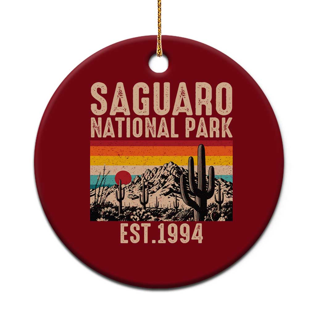 Retro Saguaro National Park Arizona EST 1994 Ceramic Ornament Desert Cactus Sunset Hiking Camping Nature Souvenir TS14 1pc Red Print Your Wear