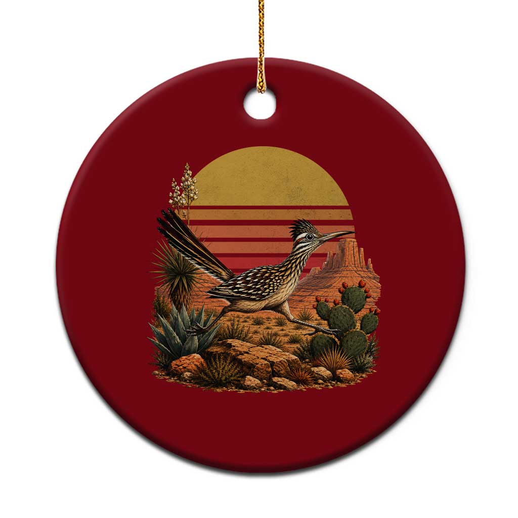 Retro Arizona Roadrunner Desert Sunset Ceramic Ornament Southwest Bird Wildlife Nature Lover TS14 1pc Red Print Your Wear