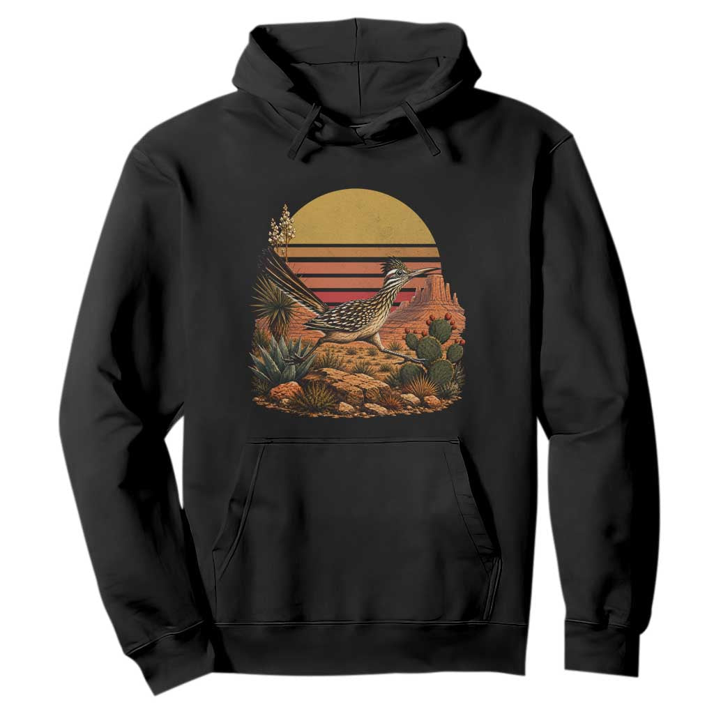 Retro Arizona Roadrunner Desert Sunset Hoodie Southwest Bird Wildlife Nature Lover TS14 Black Print Your Wear