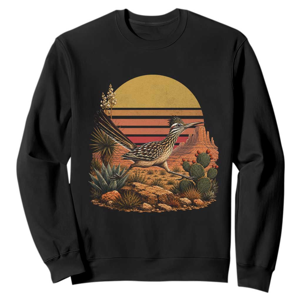 Retro Arizona Roadrunner Desert Sunset Sweatshirt Southwest Bird Wildlife Nature Lover TS14 Black Print Your Wear
