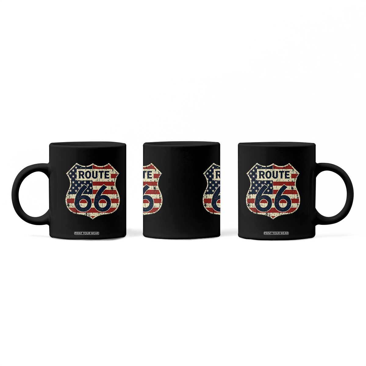 Route US 66 American Flag Americana Road Trip Coffee Mug TS14 Print Your Wear