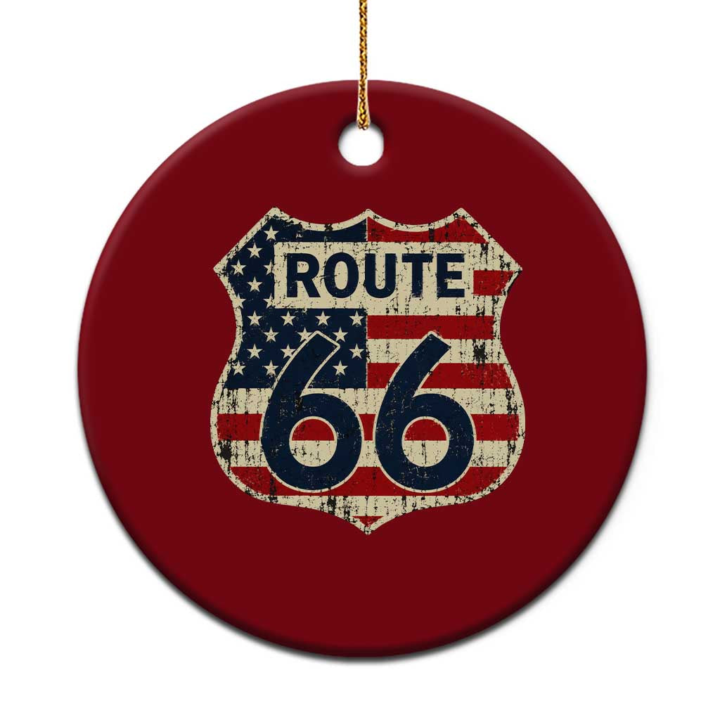 Route US 66 American Flag Americana Road Trip Ceramic Ornament TS14 1pc Red Print Your Wear