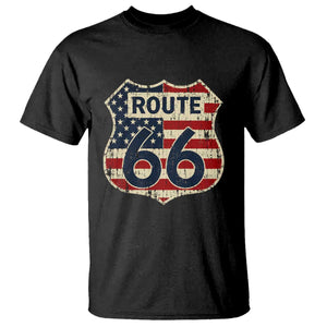 Route US 66 American Flag Americana Road Trip T Shirt TS14 Black Print Your Wear