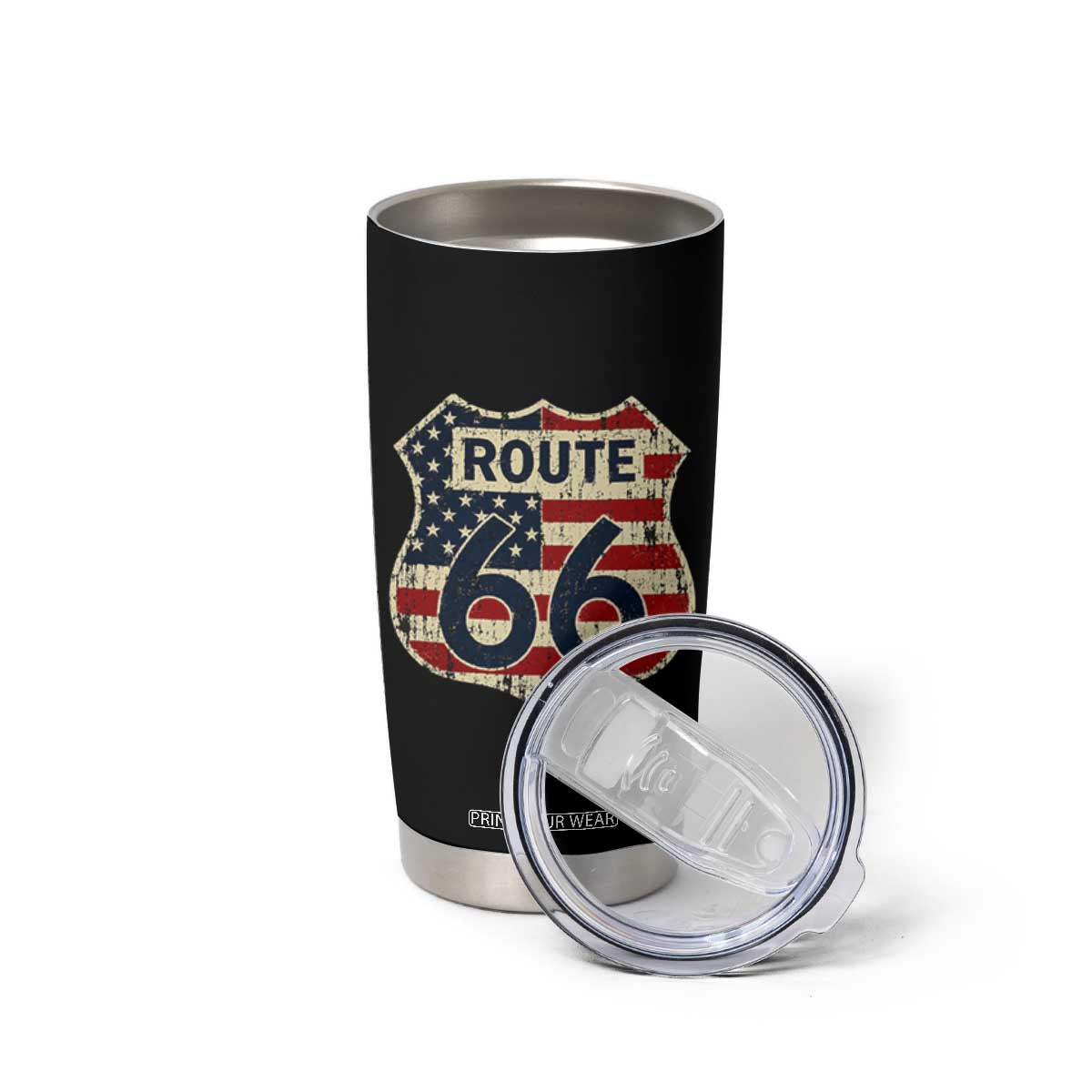 Route US 66 American Flag Americana Road Trip Tumbler Cup TS14 Print Your Wear