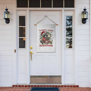 Funny Racoon Christmas Meme Garden Flag Tummy Ache Survivor TS14 Print Your Wear