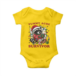 Funny Racoon Christmas Meme Baby Onesie Tummy Ache Survivor TS14 Daisy Print Your Wear