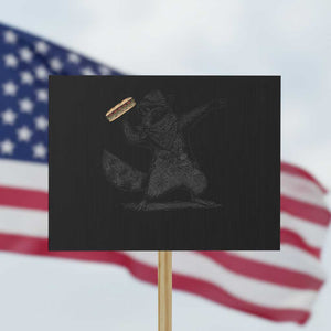 The Sandwich Guy Free DC Protest Sign Funny Racoon Meme TS14 Horizontal 18" × 24" Black Print Your Wear