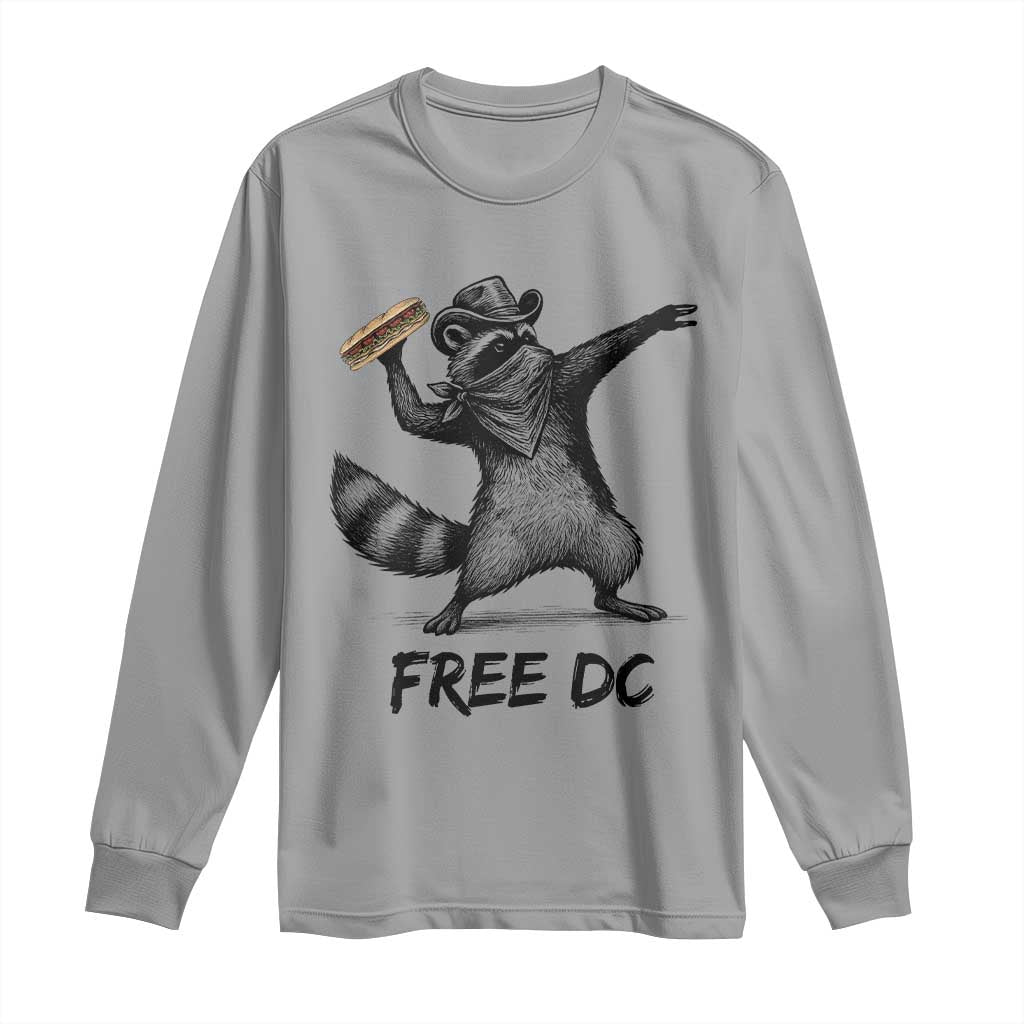 The Sandwich Guy Free DC Long Sleeve Shirt Funny Racoon Meme TS14 Sport Gray Print Your Wear