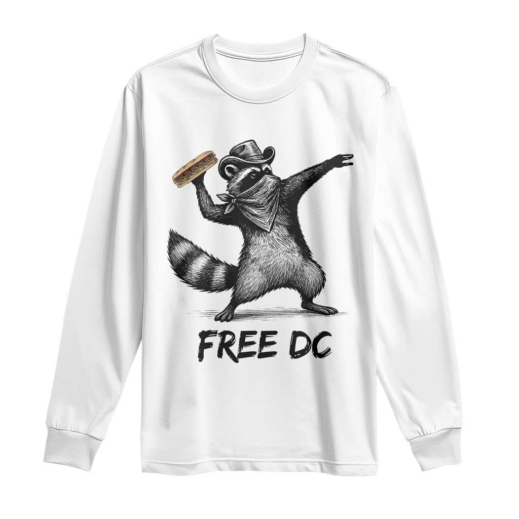 The Sandwich Guy Free DC Long Sleeve Shirt Funny Racoon Meme TS14 White Print Your Wear