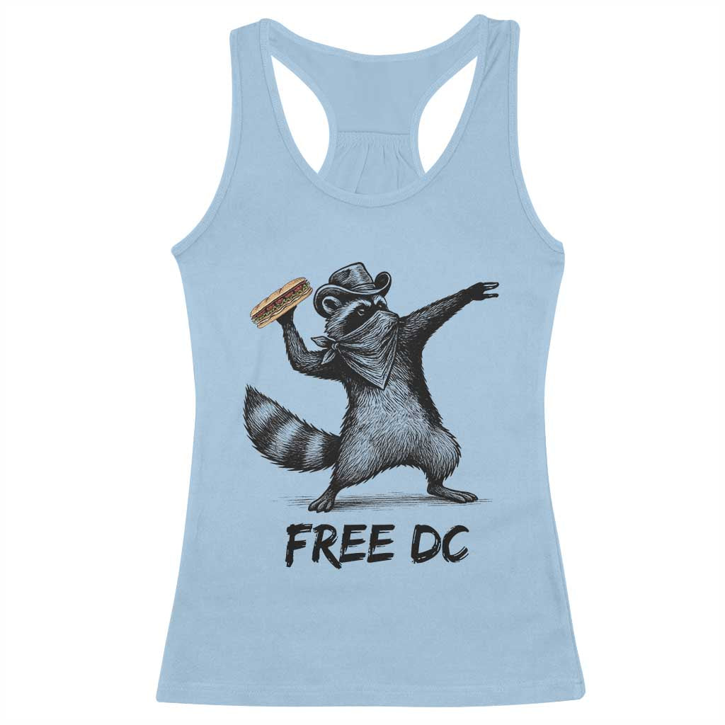 The Sandwich Guy Free DC Racerback Tank Top Funny Racoon Meme TS14 Light Blue Print Your Wear