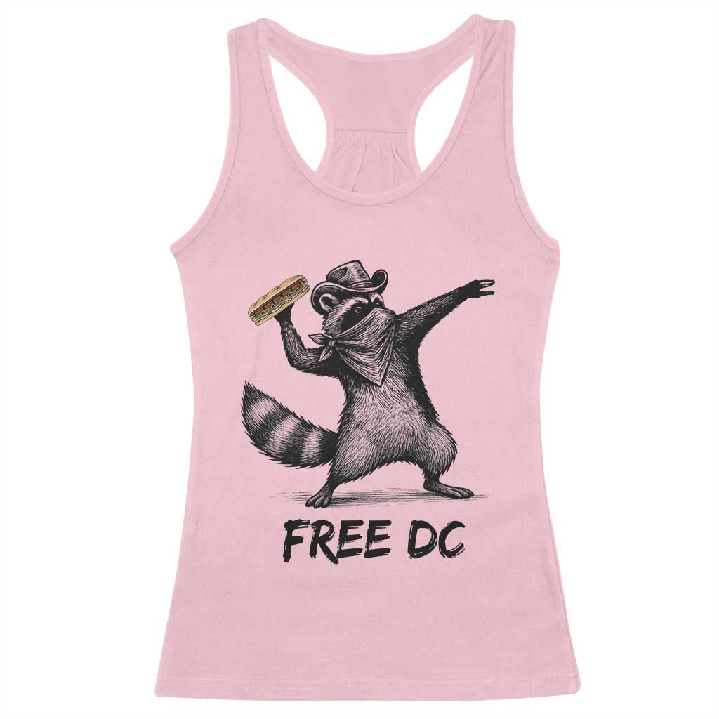 The Sandwich Guy Free DC Racerback Tank Top Funny Racoon Meme TS14 Light Pink Print Your Wear