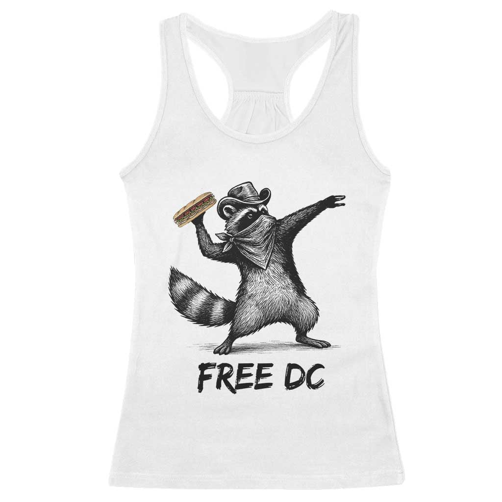 The Sandwich Guy Free DC Racerback Tank Top Funny Racoon Meme TS14 White Print Your Wear