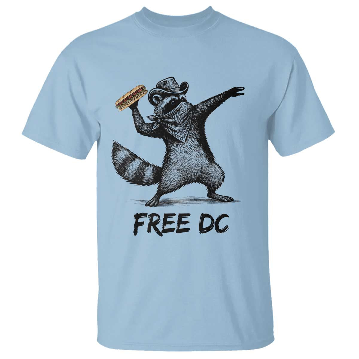 The Sandwich Guy Free DC T Shirt Funny Racoon Meme TS14 Light Blue Print Your Wear