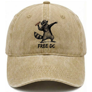 The Sandwich Guy Free DC Washed Cotton Baseball Cap Funny Racoon Meme TS14 Washed Cap Universal Fit Khaki Print Your Wear
