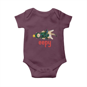 Cat Christmas Meme Baby Onesie Eepy Kitten Silly Sleepy TS14 Maroon Print Your Wear