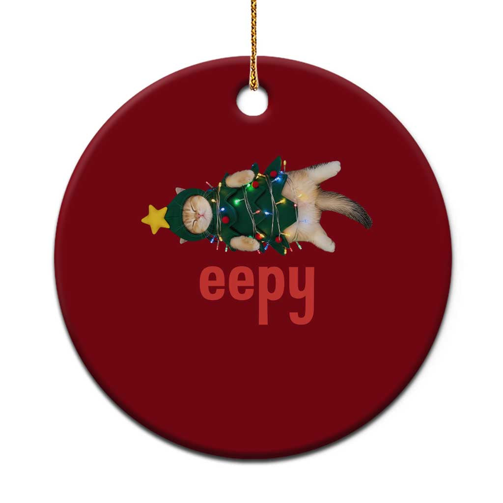Cat Xmas Meme Ceramic Ornament Eepy Kitten Silly Sleepy TS14 1pc Red Print Your Wear