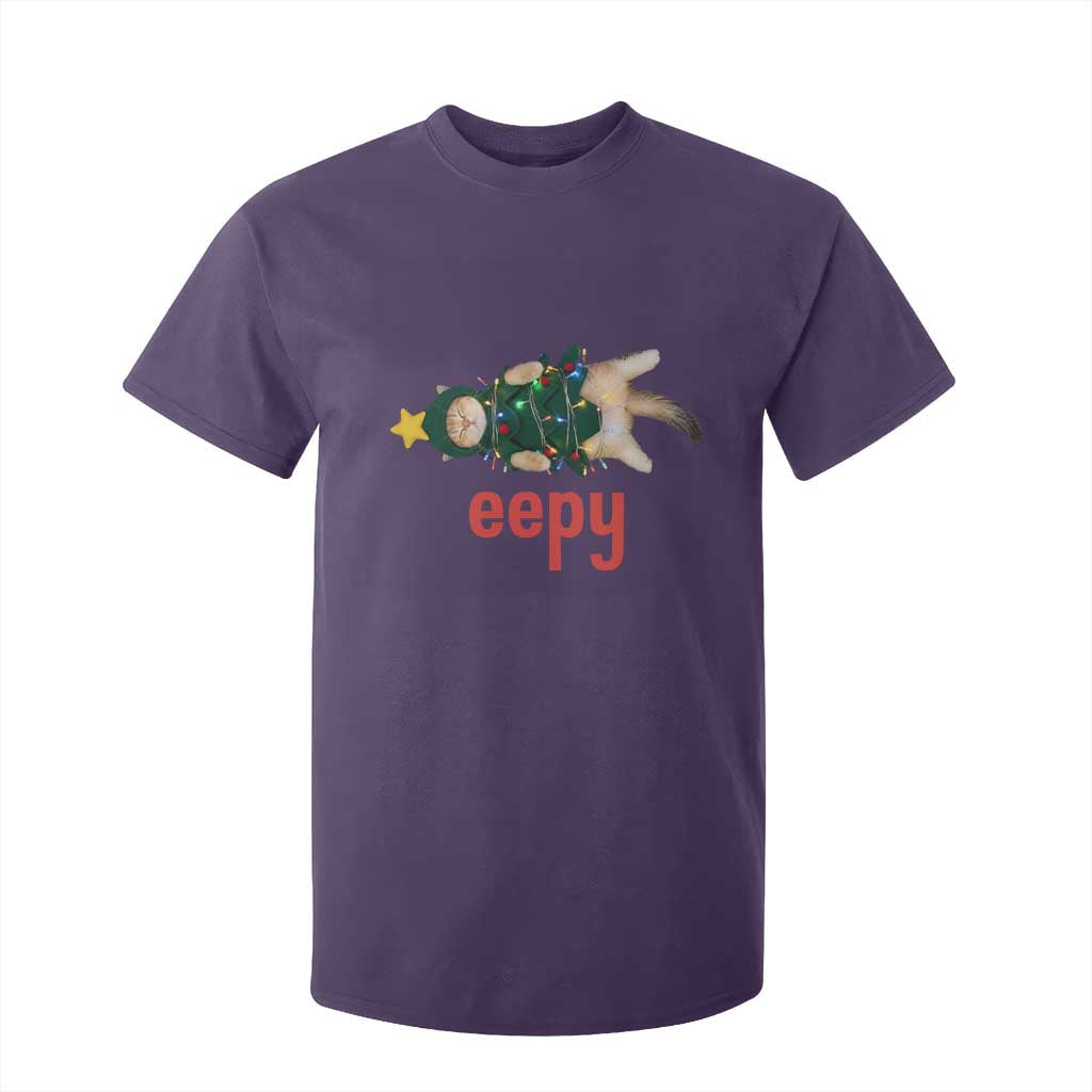 Cat Christmas Meme T Shirt For Kid Eepy Kitten Silly Sleepy TS14 Purple Print Your Wear