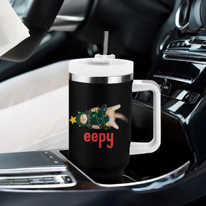 Cat Christmas Meme Tumbler With Handle Eepy Kitten Silly Sleepy TS14 Print Your Wear