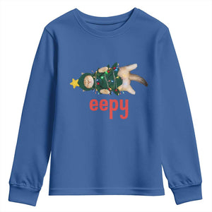 Cat Christmas Meme Youth Sweatshirt Eepy Kitten Silly Sleepy TS14 Royal Blue Print Your Wear