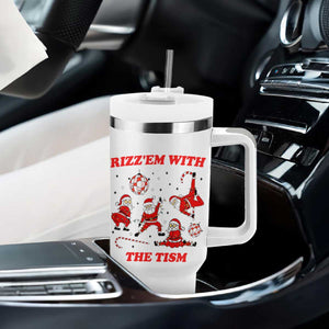 Funny Santa Christmas Tumbler With Handle Rizz Em With The Tism TS14 Print Your Wear