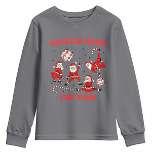 Funny Santa Christmas Youth Sweatshirt Rizz Em With The Tism TS14 Charcoal Print Your Wear