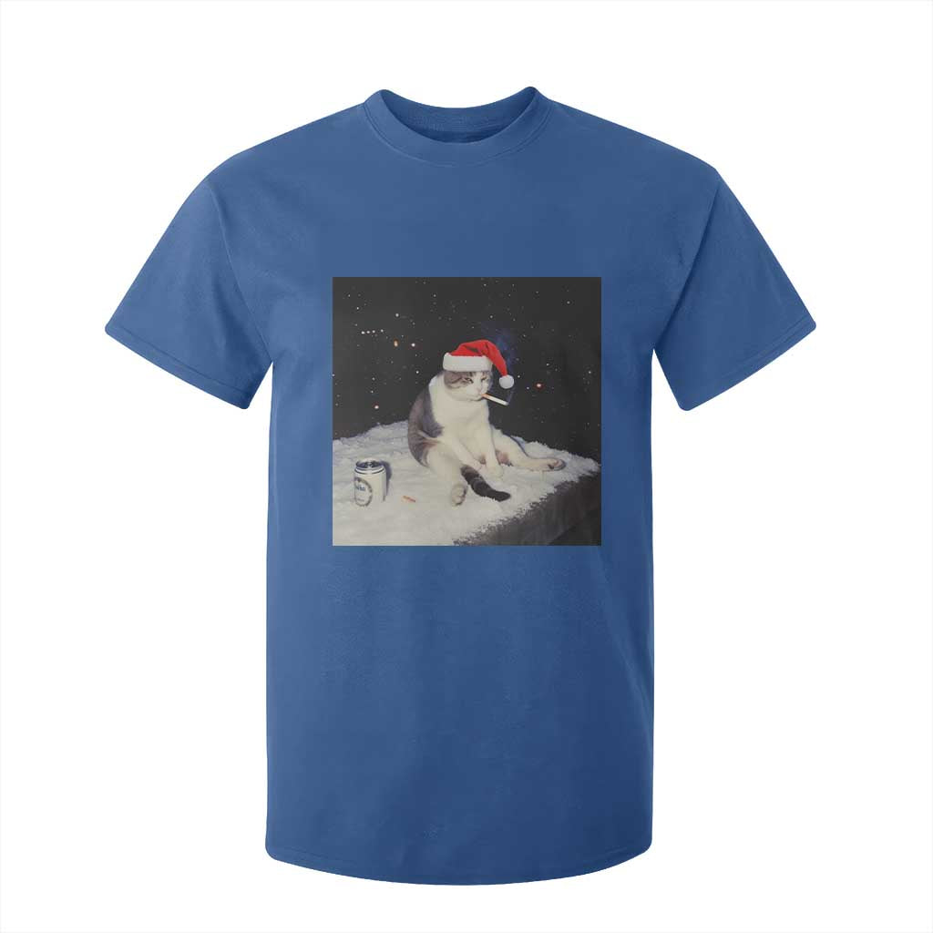 Funny Smoking Cat Christmas Meme T Shirt For Kid TS14 Royal Blue Print Your Wear